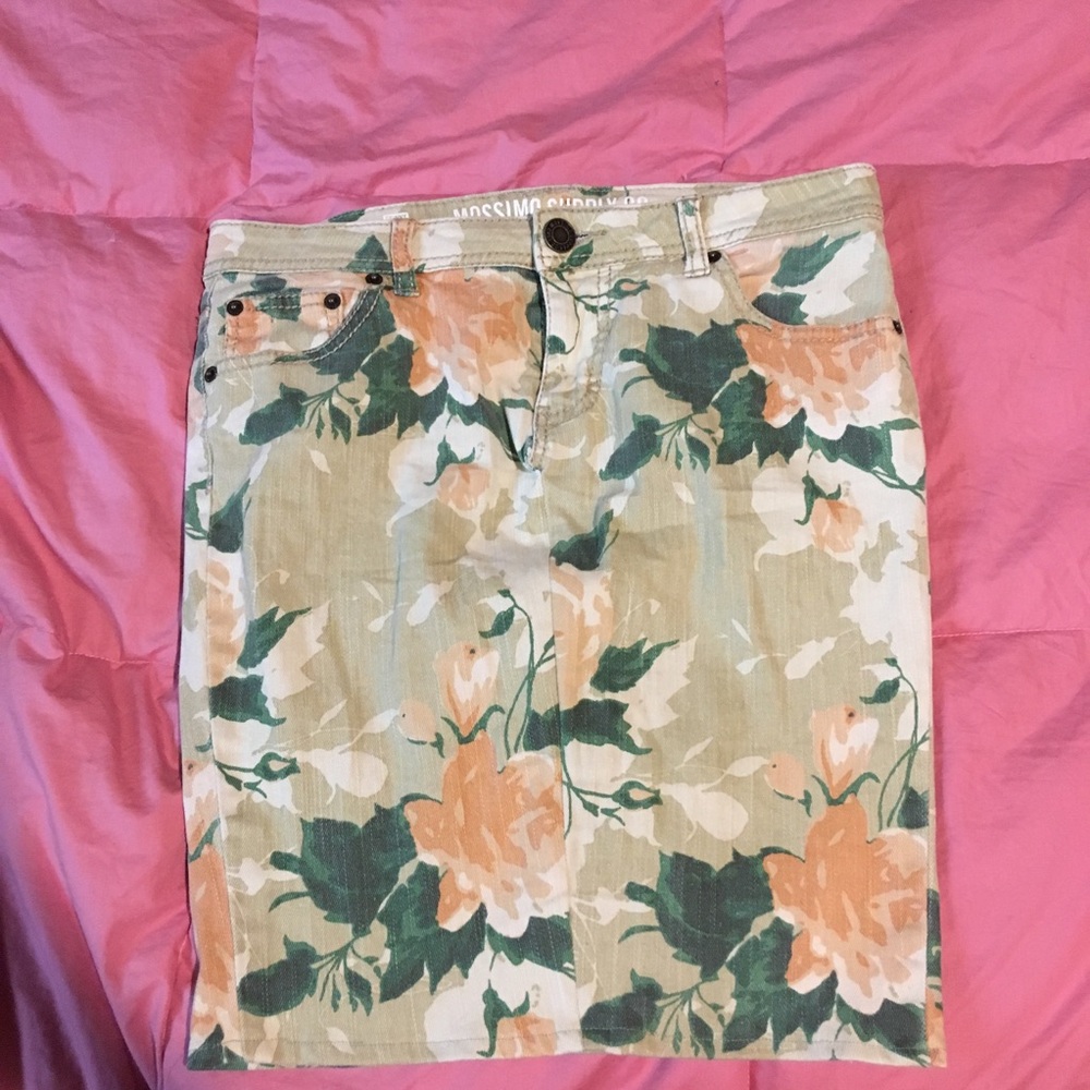 denim flower skirt